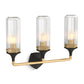 KOHLER K-31778-SC03-BML Occasion Three-Light Sconce In Black with Brass Trim