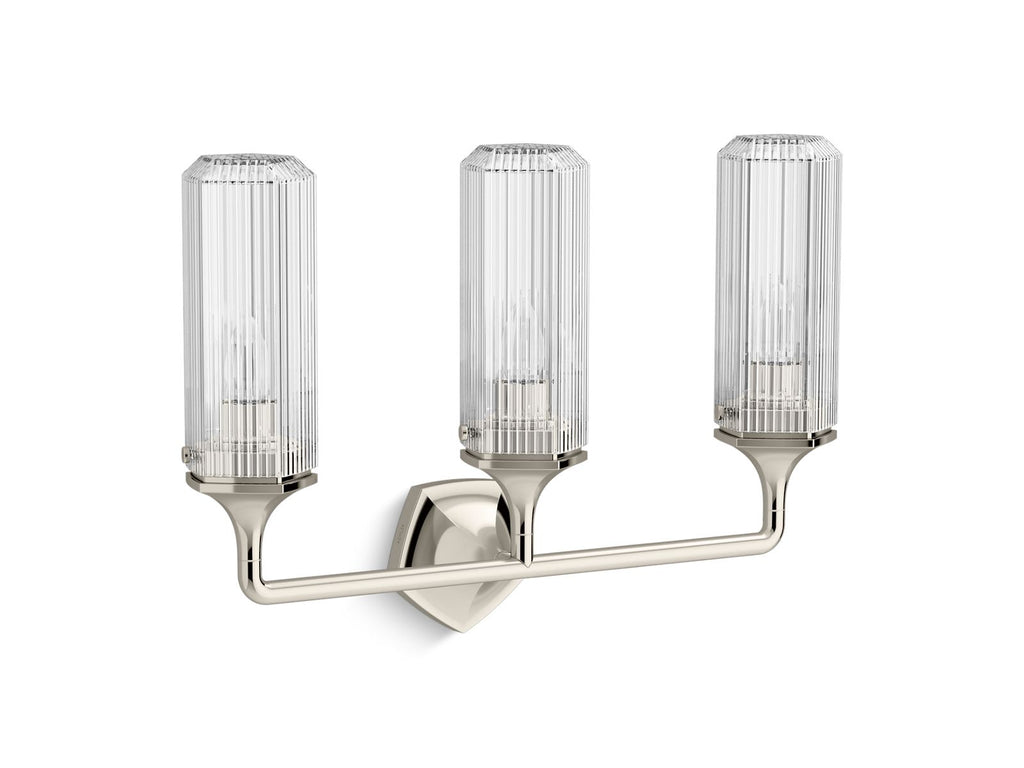 KOHLER K-31778-SC03-SNL Occasion Three-Light Sconce - Polished Nickel