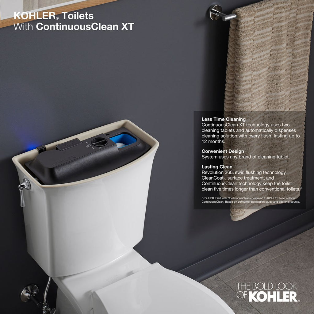 KOHLER K-3814-RA-0 Corbelle Two-Piece Elongated Toilet With Skirted Trapway, 1.28 Gpf - White