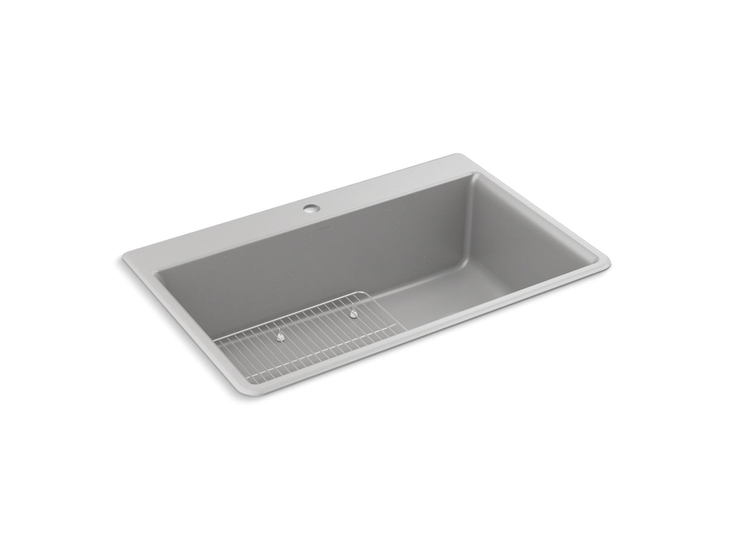 KOHLER K-8437-1-CM4 Kennon 33" Top-/Undermount Single-Bowl Kitchen Sink In Matte Grey