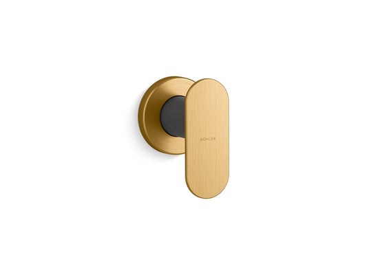 KOHLER K-26304-2MB Statement Wall-Mount Wand Handshower Holder In Vibrant Brushed Moderne Brass