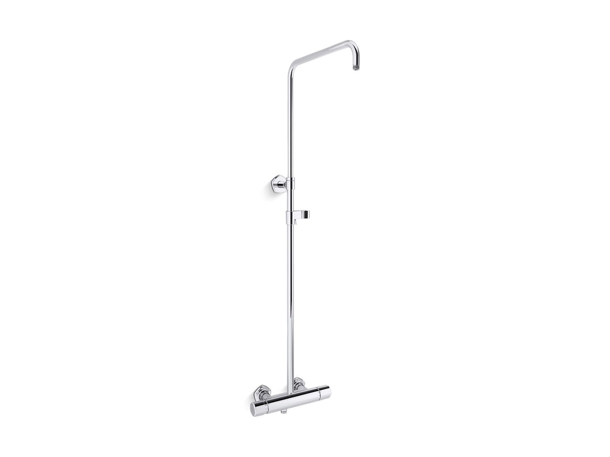 KOHLER K-27031-9-2MB Occasion Two-Way Exposed Thermostatic Valve And Shower Column Kt - Vibrant Brushed Moderne Brass