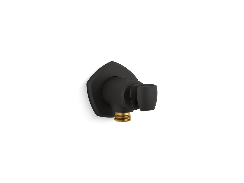 KOHLER K-27117-BL Occasion Wall-Mount Handshower Holder With Supply Elbow And Check Valve - Matte Black