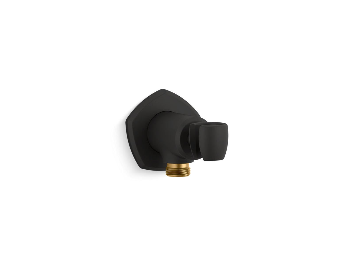 KOHLER K-27117-BL Occasion Wall-Mount Handshower Holder With Supply Elbow And Check Valve - Matte Black