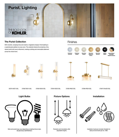 KOHLER K-27262-SC01-AFL Purist One-light sconce - French Gold