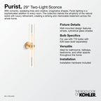 KOHLER K-27264-SC02-TTL Purist Two-Light Sconce - Titanium