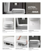 KOHLER K-25875-7 Hyten Elevated Quiet-Close Elongated Toilet Seat - Black Black