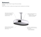 KOHLER K-26293-BL Statement Oblong 12" Single-Function Rainhead, 2.5 Gpm - Matte Black