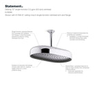 KOHLER K-26294-BL Statement Oblong 14" Single-Function Rainhead, 2.5 Gpm - Matte Black