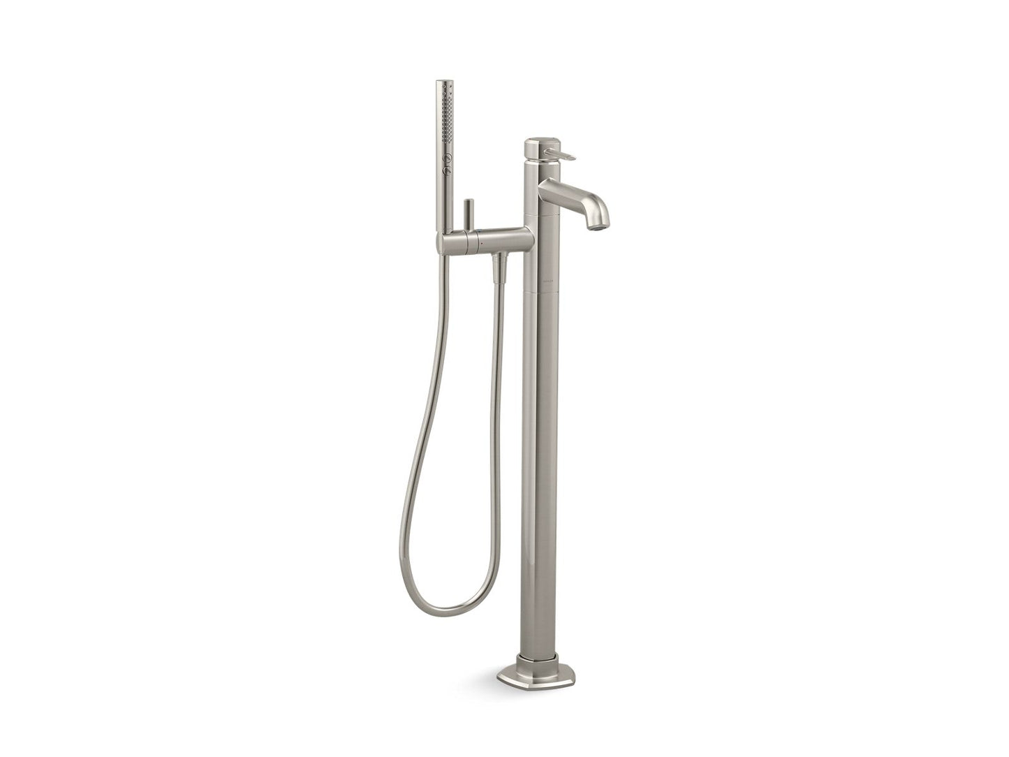 KOHLER K-T27025-4-BN Occasion Floor-Mount Bath Filler Trim With Handshower In Vibrant Brushed Nickel