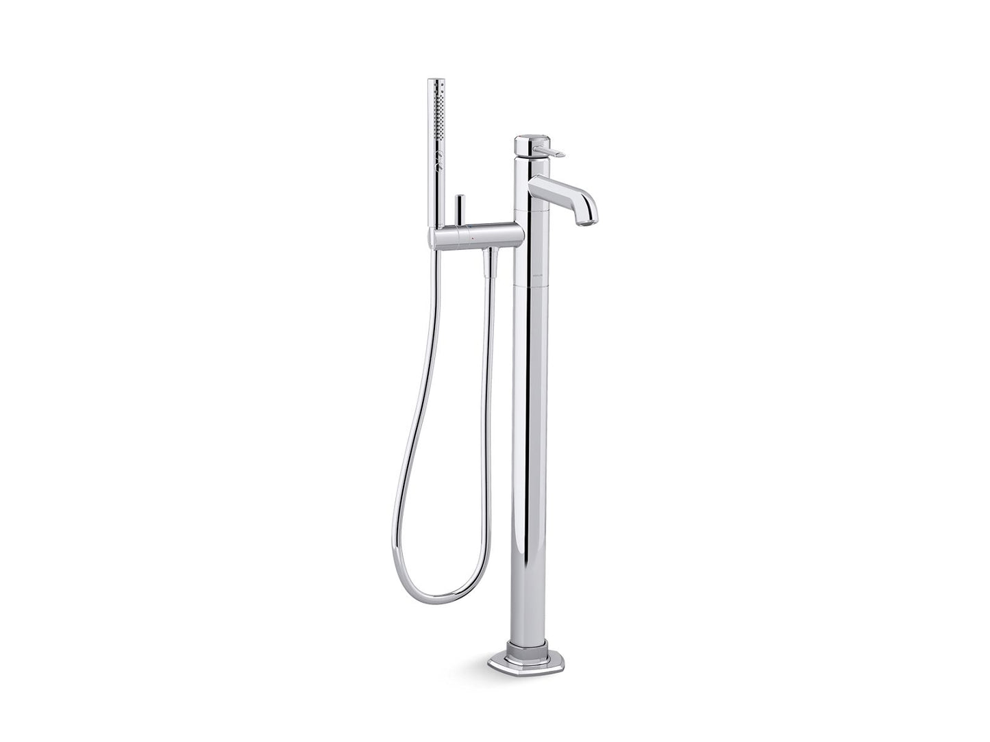 KOHLER K-T27025-4-CP Occasion Floor-Mount Bath Filler Trim With Handshower In Polished Chrome