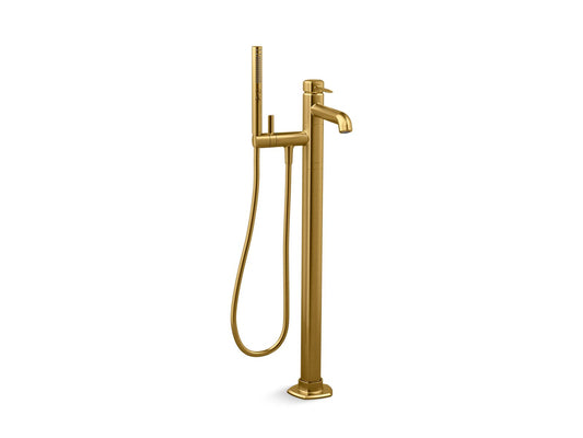 KOHLER K-T27025-4-2MB Occasion Floor-Mount Bath Filler Trim With Handshower In Vibrant Brushed Moderne Brass