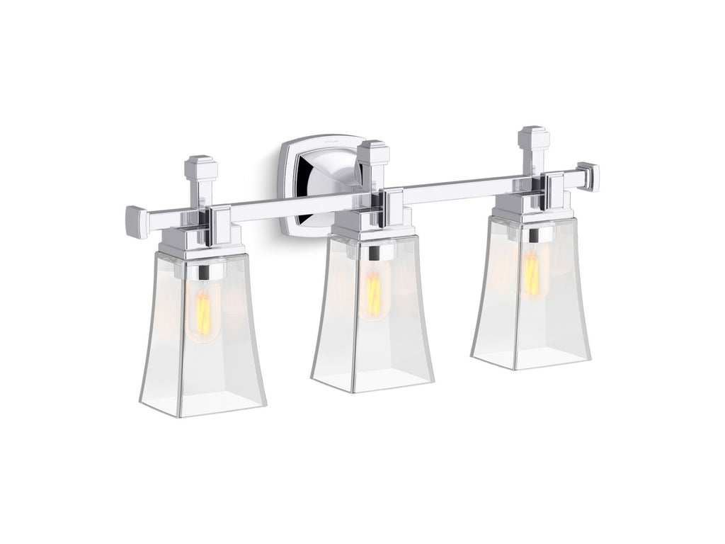 KOHLER K-31757-SC03-BLL Riff Three-Light Sconce - Matte Black