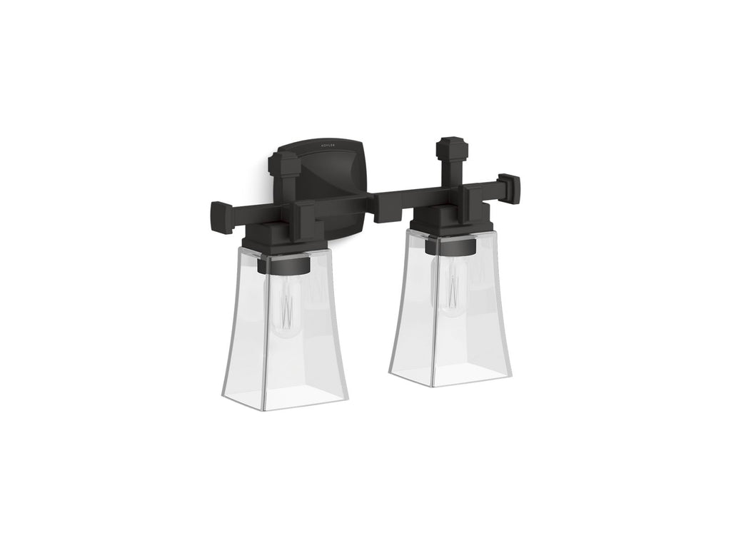 KOHLER K-31756-SC02-BLL Riff Two-Light Sconce - Matte Black