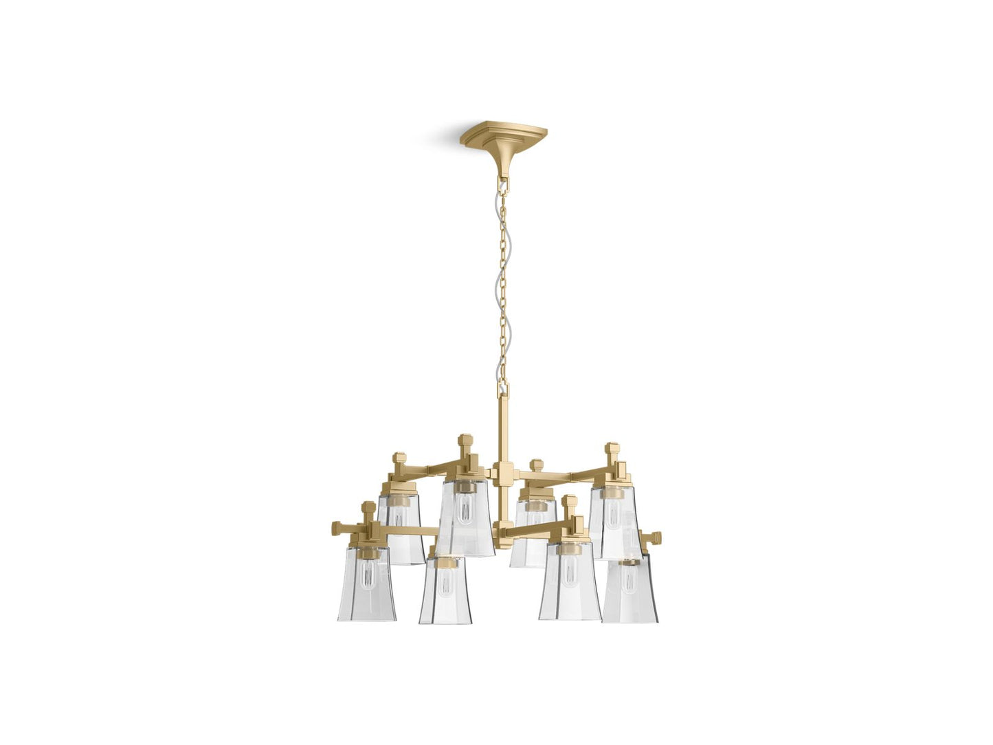 KOHLER K-31759-CH08-2GL Riff 35" Chandelier In Brushed Moderne Brass