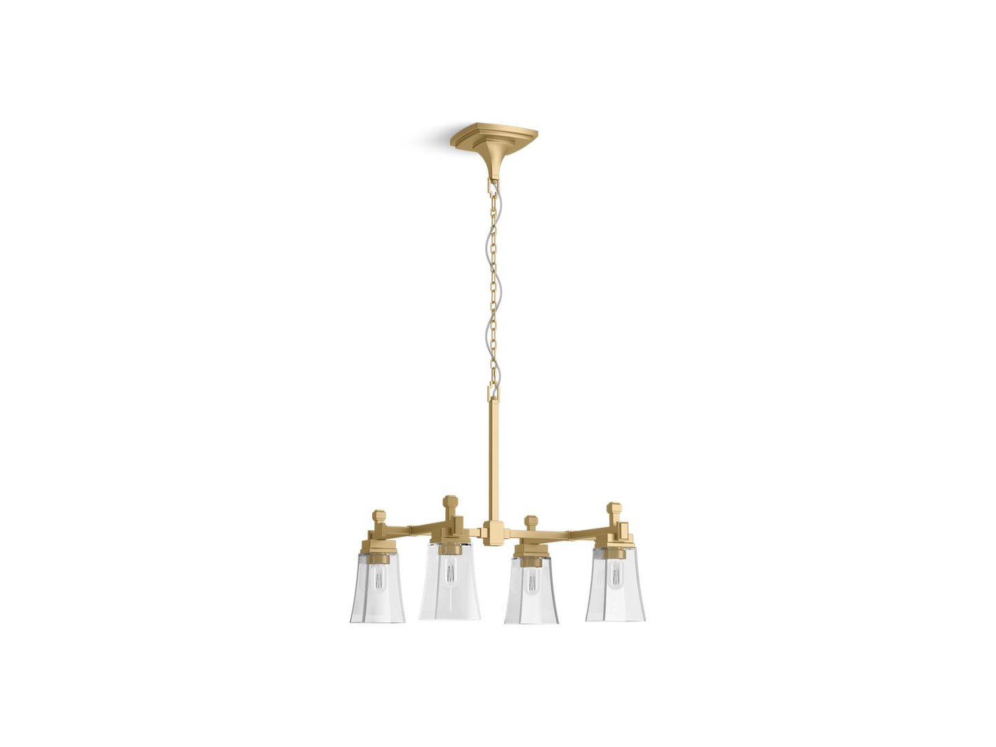 KOHLER K-31758-CH04-2GL Riff 24" Chandelier In Brushed Moderne Brass