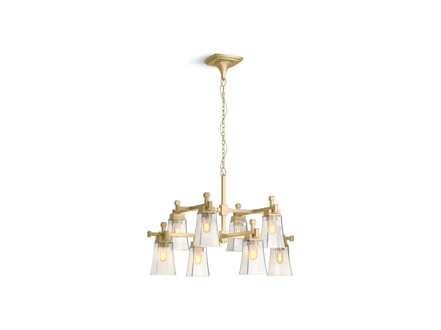 KOHLER K-31759-CH08-2GL Riff 35" Chandelier In Brushed Moderne Brass