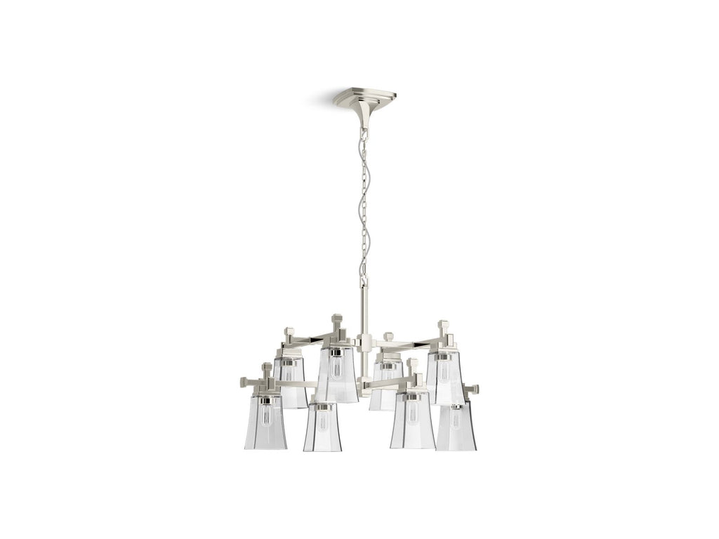 KOHLER K-31759-CH08-SNL Riff 35" Chandelier - Polished Nickel