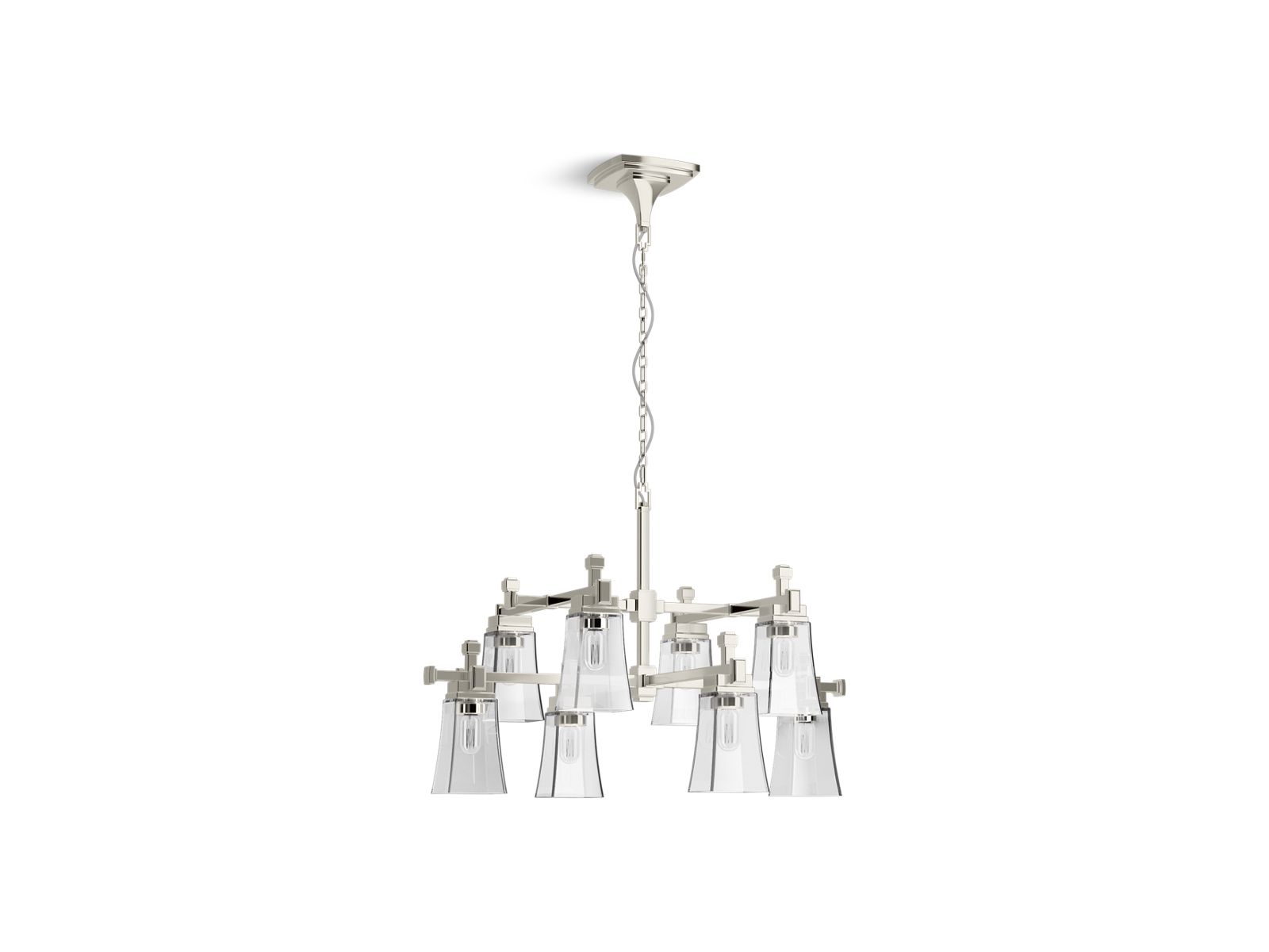KOHLER K-31759-CH08-SNL Riff 35" chandelier - Polished Nickel