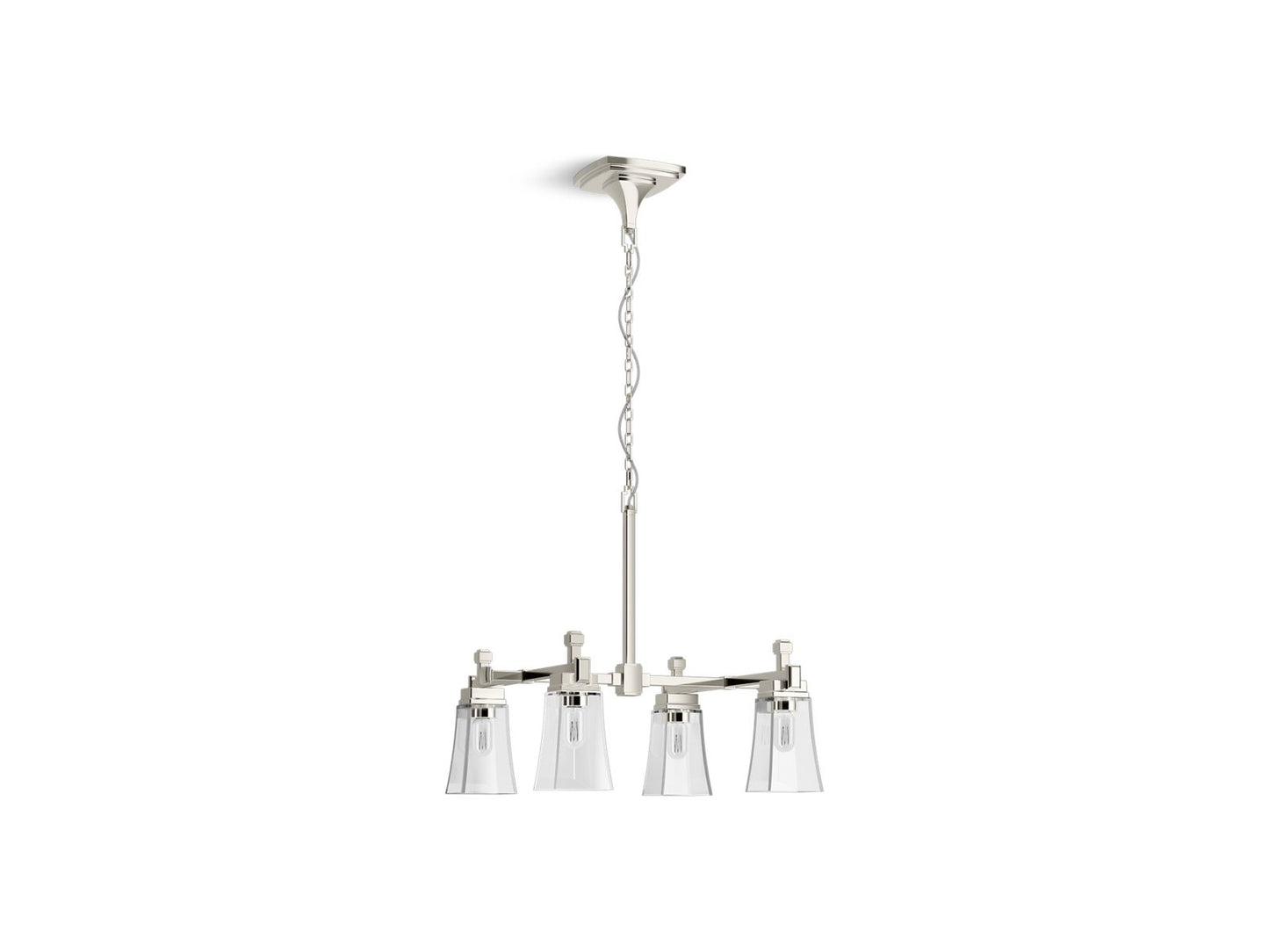 KOHLER K-31758-CH04-SNL Riff 24" Chandelier In Polished Nickel