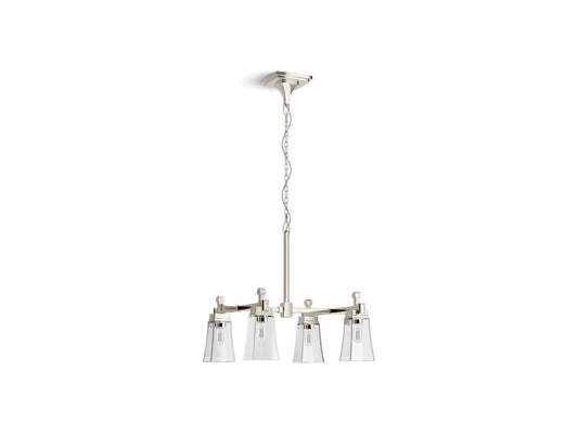 KOHLER K-31758-CH04-SNL Riff 24" Chandelier In Polished Nickel