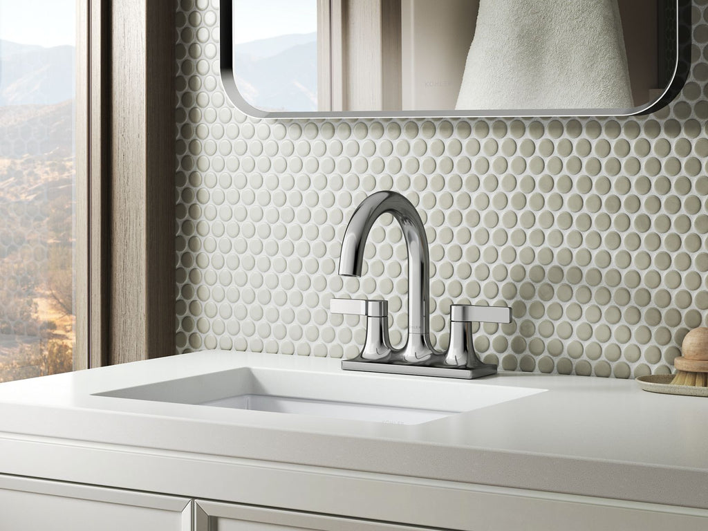 KOHLER K-28124-4N-BL Venza Centerset Bathroom Sink Faucet, 0.5 Gpm - Matte Black