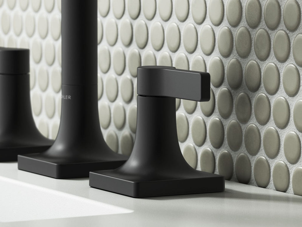 KOHLER K-28125-4-BL Venza Widespread Bathroom Sink Faucet, 1.2 Gpm - Matte Black