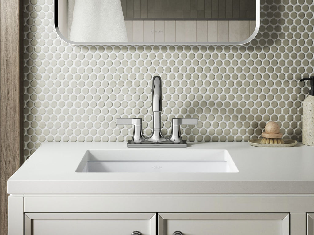KOHLER K-28124-4N-BL Venza Centerset Bathroom Sink Faucet, 0.5 Gpm - Matte Black