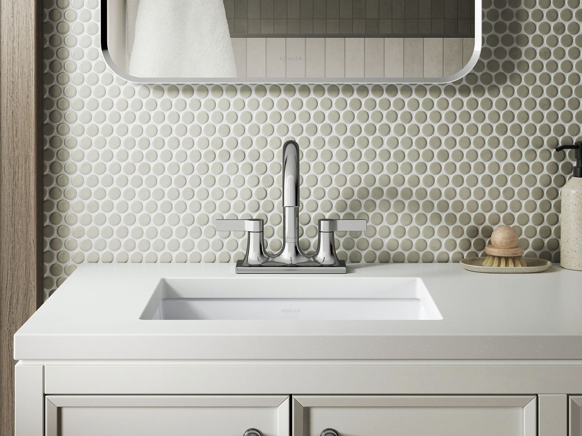 KOHLER K-28124-4N-BL Venza Centerset Bathroom Sink Faucet, 0.5 Gpm - Matte Black