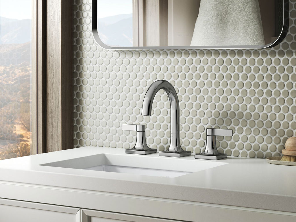 KOHLER K-28125-4-BL Venza Widespread Bathroom Sink Faucet, 1.2 Gpm - Matte Black