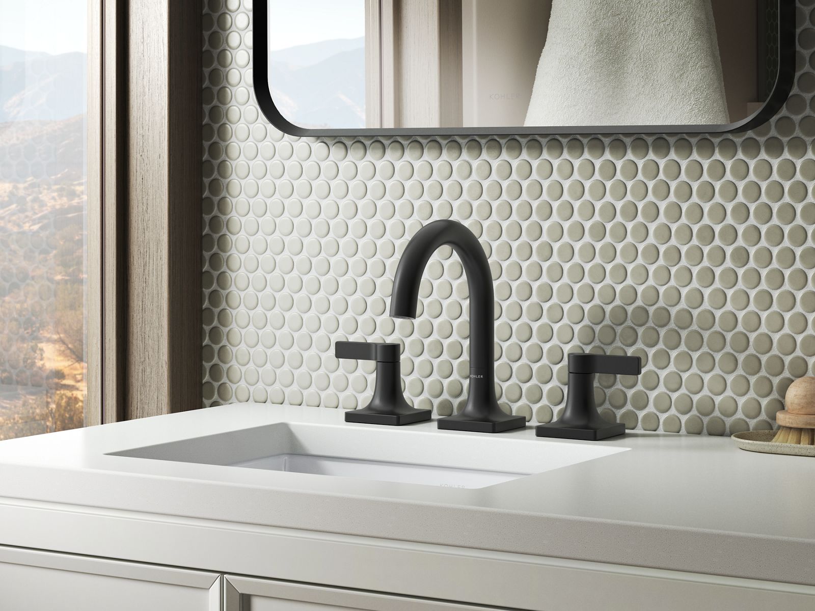 KOHLER K-28125-4-BL Venza Widespread Bathroom Sink Faucet, 1.2 Gpm - Matte Black