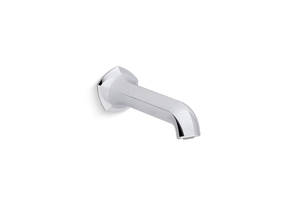 KOHLER K-27024-BL Occasion Wall-Mount Bath Spout With Straight Design, 8" - Matte Black