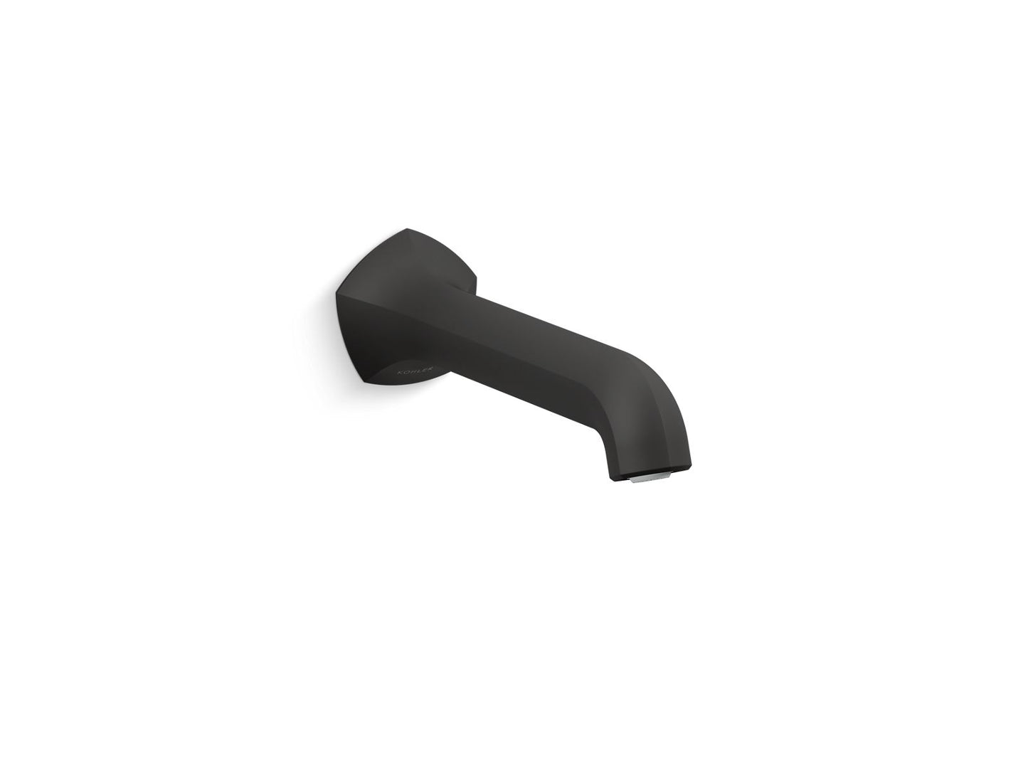 KOHLER K-27024-BL Occasion Wall-Mount Bath Spout With Straight Design, 8" In Matte Black