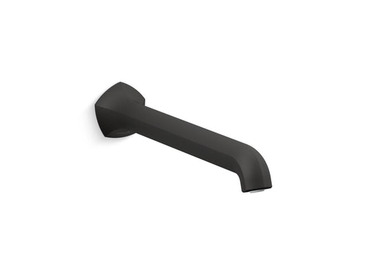 KOHLER K-27115-BL Occasion Wall-Mount Bath Spout With Straight Design, 12" In Matte Black