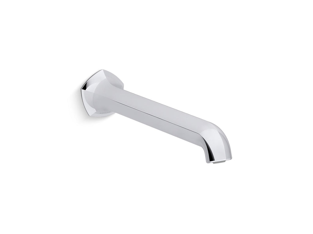 KOHLER K-27115-2MB Occasion Wall-Mount Bath Spout With Straight Design, 12" - Vibrant Brushed Moderne Brass