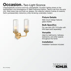 KOHLER K-31776-SC02-BNL Occasion Two-Light Sconce - Brushed Nickel