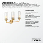 KOHLER K-31778-SC03-BNL Occasion Three-Light Sconce - Brushed Nickel