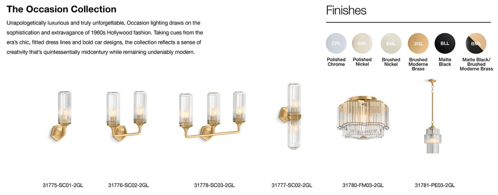 KOHLER K-31775-SC01-CPL Occasion One-Light Sconce - Polished Chrome