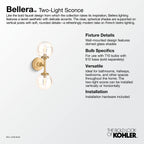 KOHLER K-31762-SC02-BLL Bellera Two-Light Sconce - Matte Black
