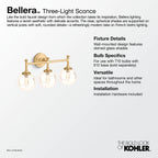 KOHLER K-31763-SC03-BLL Bellera Three-Light Sconce - Matte Black