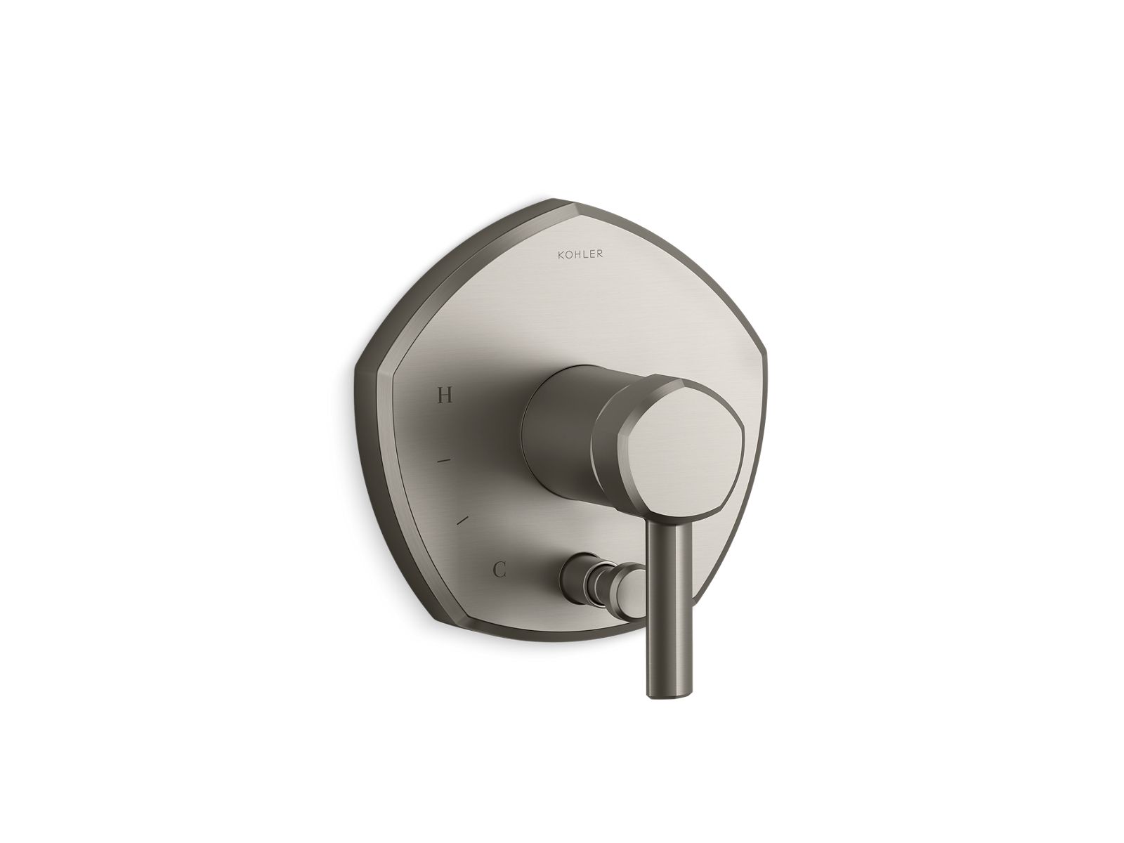 KOHLER K-T27044-4-BN Occasion Rite-Temp Valve Trim With Push-Button Diverter And Lever Handle - Vibrant Brushed Nickel