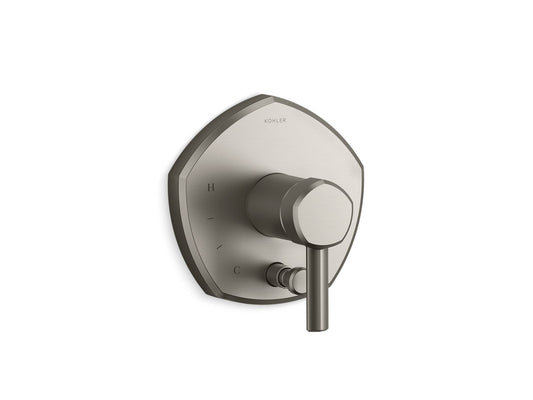 KOHLER K-T27044-4-BN Occasion Rite-Temp valve trim with push-button diverter and lever handle - Vibrant Brushed Nickel