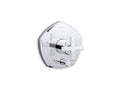 KOHLER K-T27044-3-CP Occasion Rite-Temp Valve Trim With Push-Button Diverter And Cross Handle - Polished Chrome