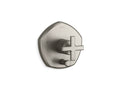 KOHLER K-T27044-3-BN Occasion Rite-Temp Valve Trim With Push-Button Diverter And Cross Handle - Vibrant Brushed Nickel