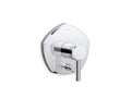 KOHLER K-T27044-4-CP Occasion Rite-Temp Valve Trim With Push-Button Diverter And Lever Handle - Polished Chrome