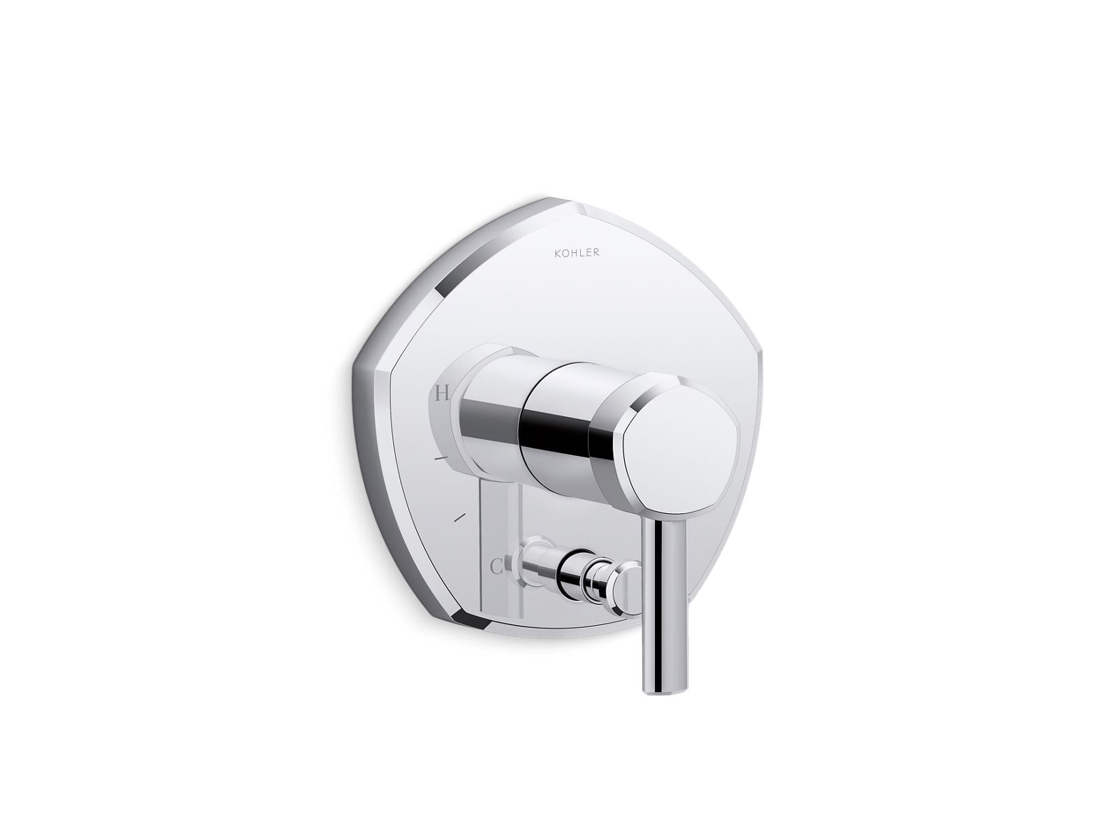 KOHLER K-T27044-4-2MB Occasion Rite-Temp Valve Trim With Push-Button Diverter And Lever Handle - Vibrant Brushed Moderne Brass