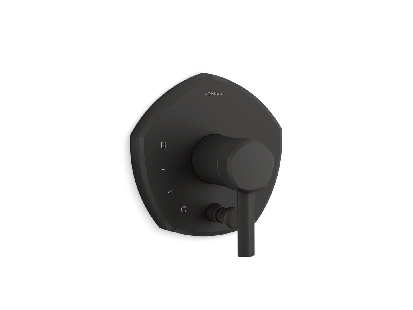 KOHLER K-T27044-4-BL Occasion Rite-Temp Valve Trim With Push-Button Diverter And Lever Handle In Matte Black