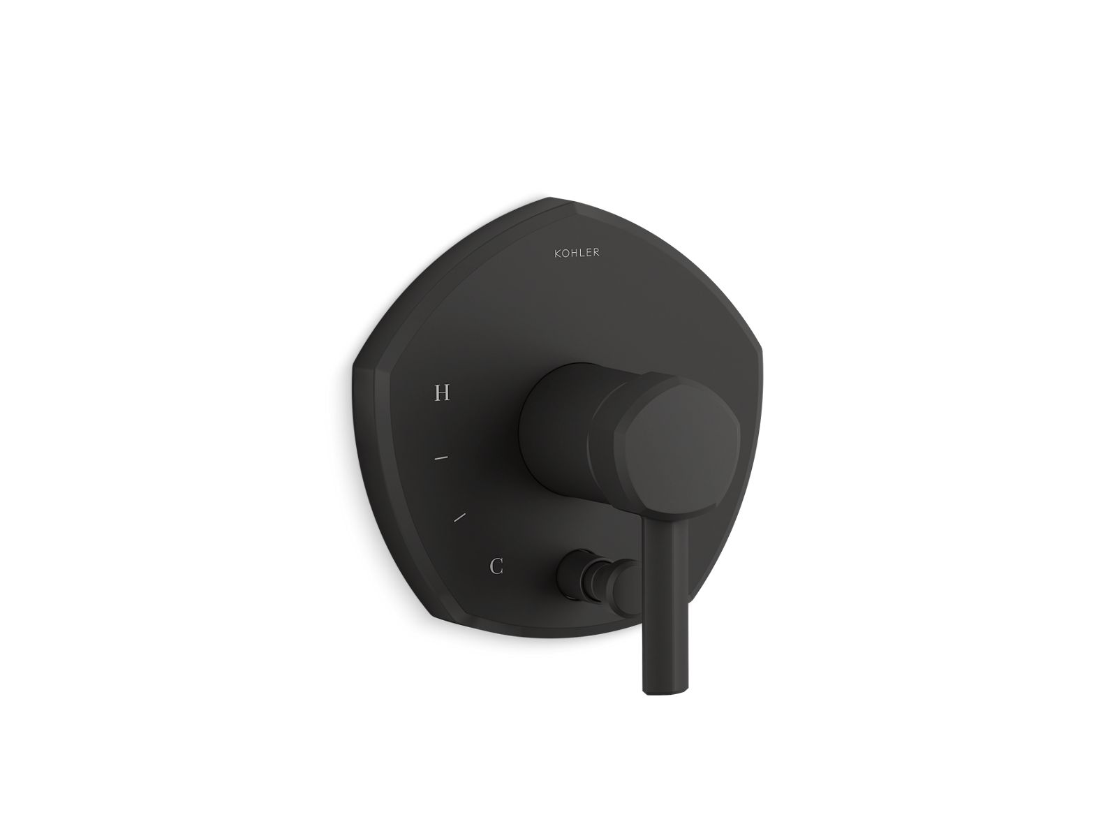 KOHLER K-T27044-4-BL Occasion Rite-Temp Valve Trim With Push-Button Diverter And Lever Handle - Matte Black
