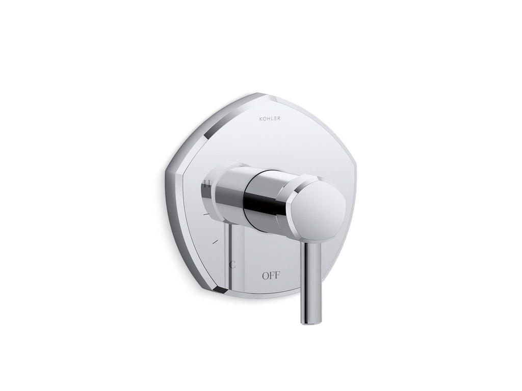 KOHLER K-TS27043-4-CP Occasion Rite-Temp Valve Trim With Lever Handle - Polished Chrome