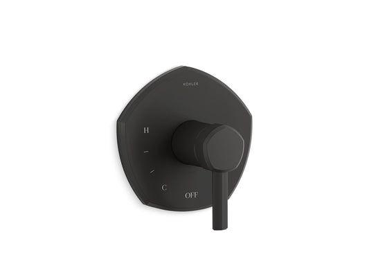 KOHLER K-TS27043-4-BL Occasion Rite-Temp valve trim with lever handle - Matte Black